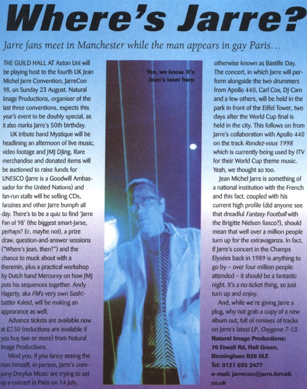 Future Music News Article on JarreCon '98