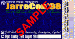 Sample ticket for JarreCon '98 - 23/8/98